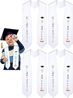 4 Pieces Kids Graduation Stole Unisex Printed Kindergarten Preschool Stole for Decorations (Cute Pattern)