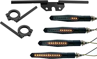 LED Mini Lauflichtblinker Satz für Simson S50 S51 Blinkgeber Halter Schwarz