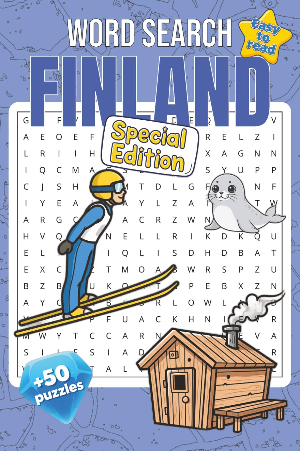 Finland Word Search Puzzle Book: Word Searches with Easy to Read Print about Finland, Finnish Attractions and More - 6x9 inches, 110 pages - 50+ Puzzles - Perfect Gift - For Everyone
