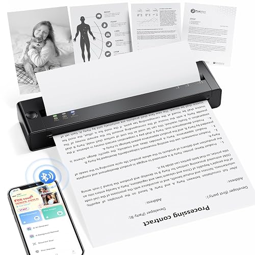 TATTMUSE Portable Printers Wireless for Travel, Inkless Thermal Printer Small
