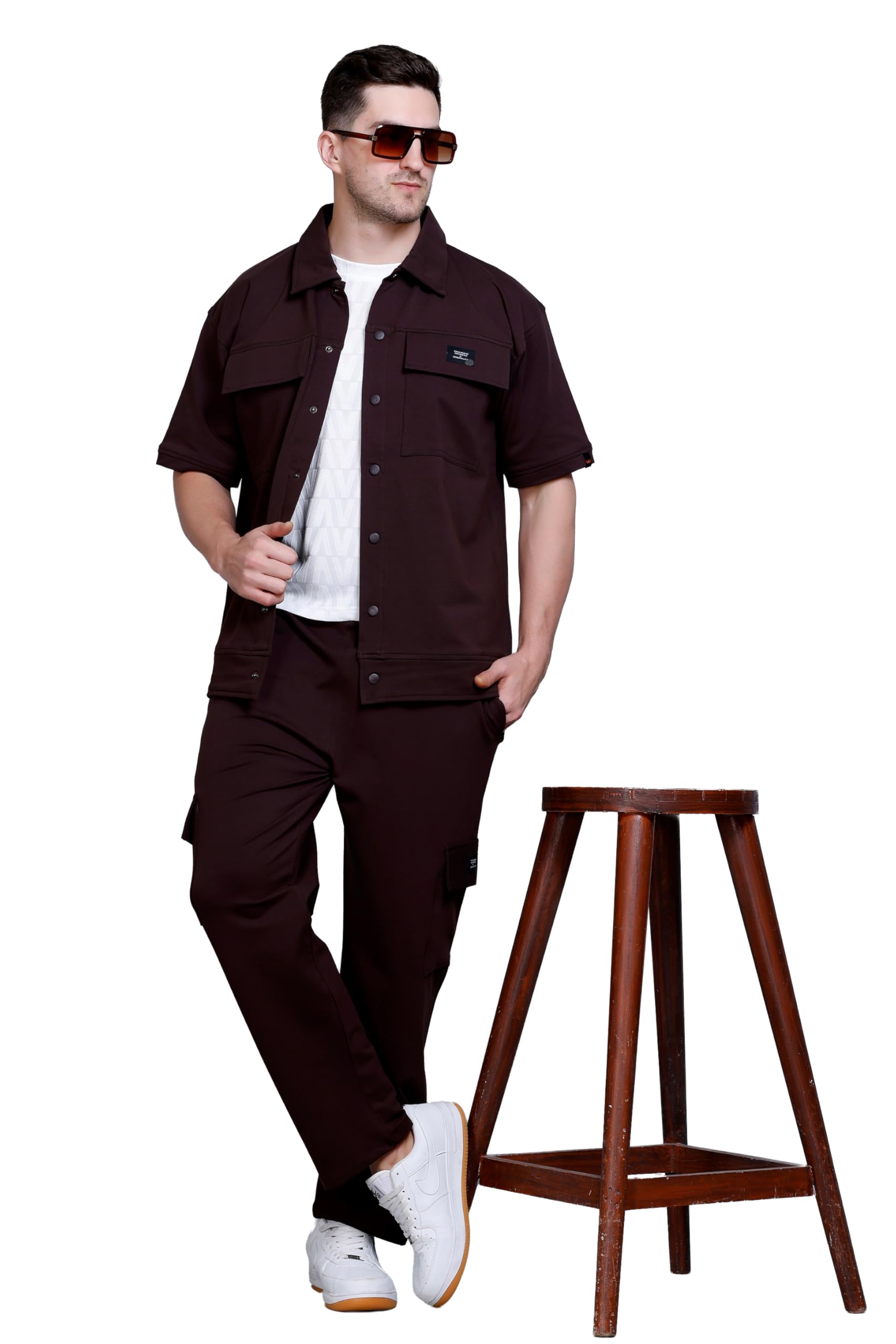 richmax Men's Cotton Executive Relaxed Fit Co-ord Set of Shacket & Cargopant-picture-50