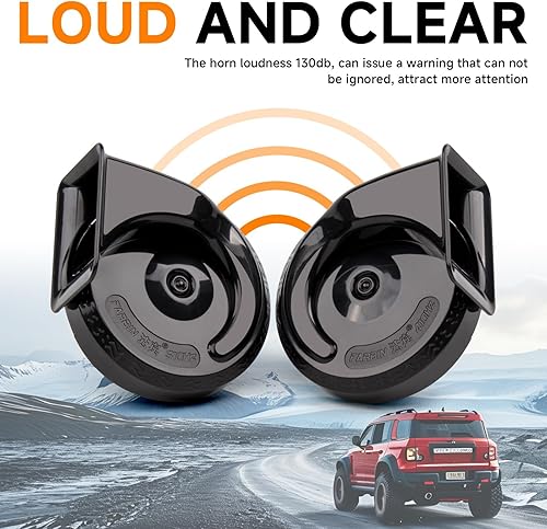 Vista 10 de FARBIN Bocina de tren para camión de 12 V de coche, resistente al agua, kit de bocina de caracol eléctrico para cualquier vehículo de 12 V