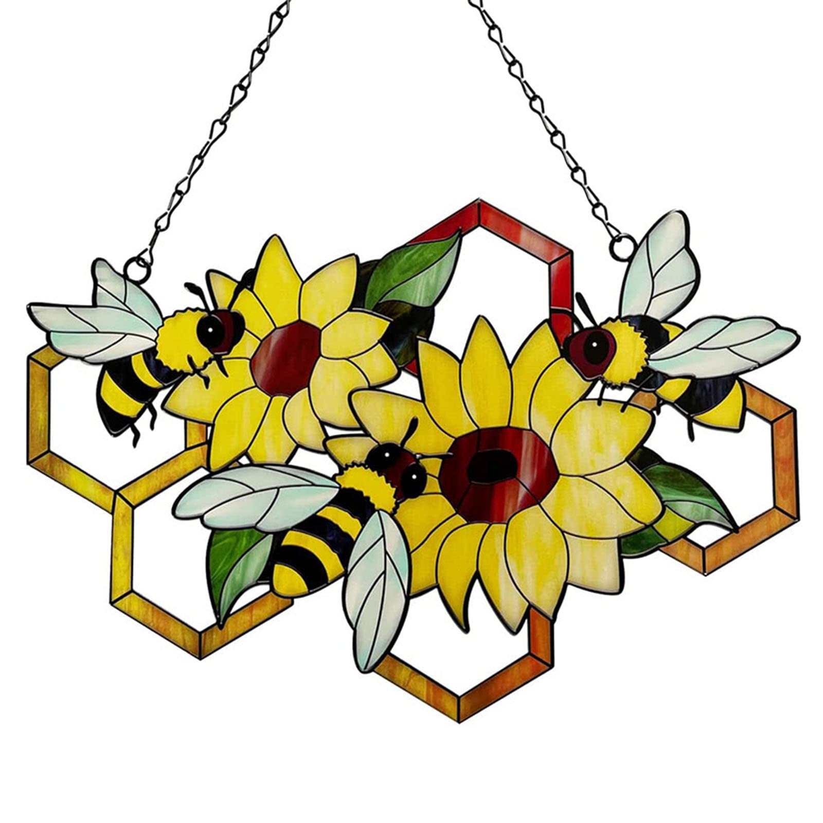 Personalized Flower Bee Wall Accessories Outdoor Backyard Porch Fence Wall Sculptures Pendant for Farmhouse Hanging Ornaments Decor Outside Outdoor