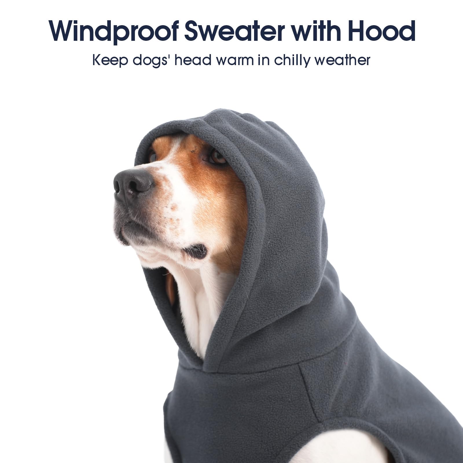 IECOii Pull de Noël en polaire pour chien de grande taille, chandail chaud avec capuche, vêtements d'hiver pour animaux de compagnie pour chiens filles et garçons, manteau à capuche pour temps froid