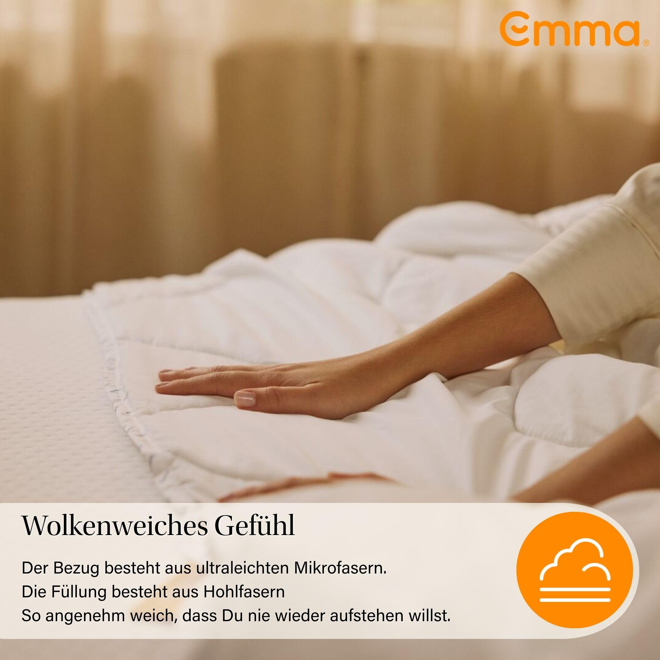 Emma One Bettdecke Leicht 135x200 – Optimal für Sommer & Frühling – Atmungsaktive & Waschbare Sommerdecke – Fluffig, Leicht & Feuchtigkeitsregulierend
