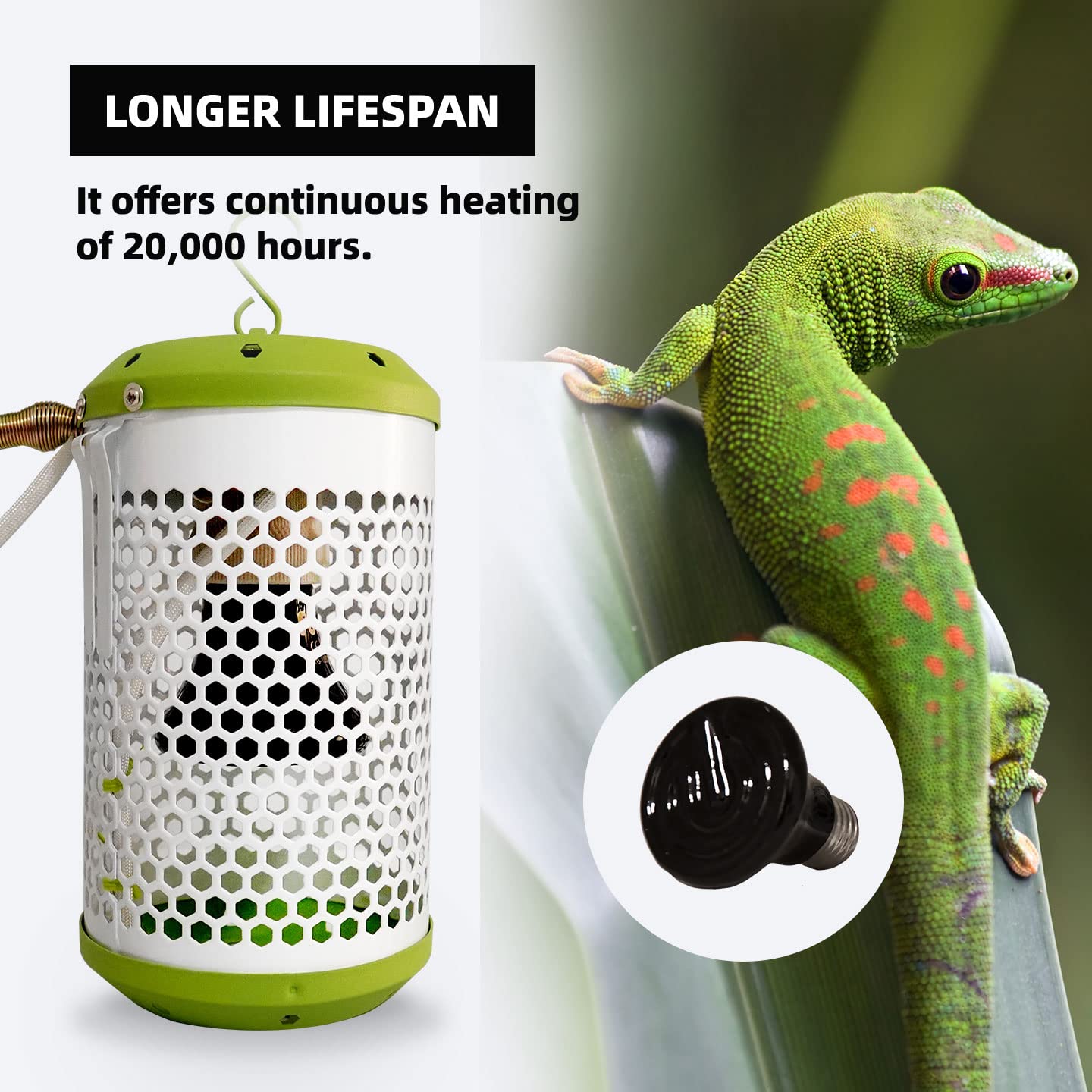SYSAI Heat Lamp for Reptiles 100W with Thermostat, Chew Proof Cord for Ultimate Safety, Creates a Cozy Warm Haven for Your Beloved Bearded Dragon, Snake, Turtle & Amphibians - image 8