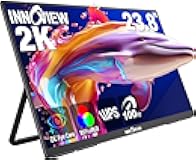 InnoView 23.8 Inch 2K 100Hz Large Portable Monitor ∆E<2 100% sRGB Fast IPS Portable Gaming Monitor QHD w/180° Adjustable Stand USB-C HDMI Laptop Monitor for PS5/4 Desktop MacBook Switch Xbox 2560X1440