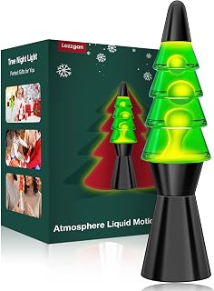 Christmas Tree Liquid Motion Lamps - 14.5 Inch Black Large Christmas Tree Night Lights Table Lamp for Adults Kids, Mood Lighting Home Decor Christmas Unique Gifts
