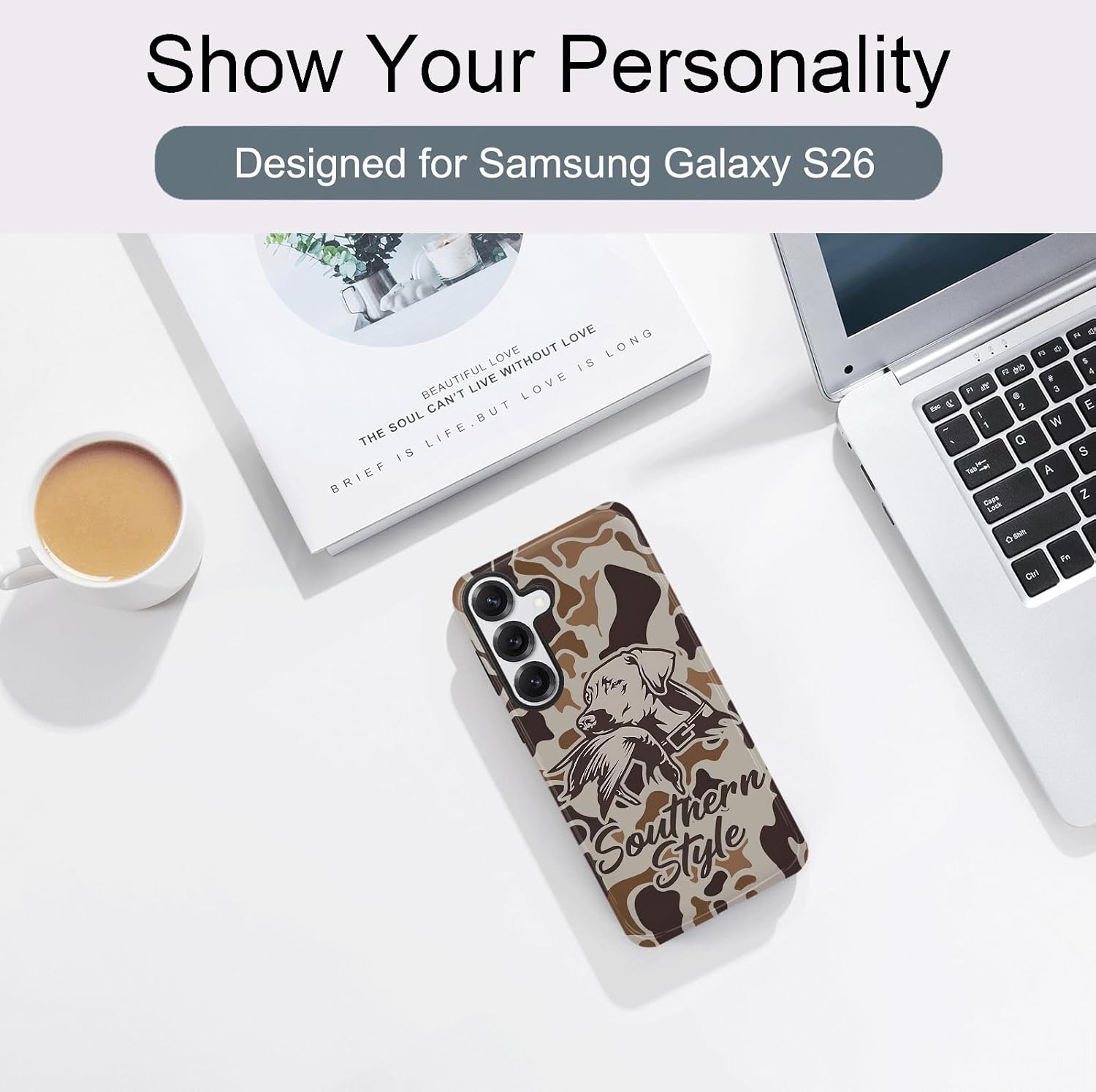 Cool Duck Hunting Dog Camo Phone Case for Samsung Galaxy S26, Shockproof Soft TPU & Hard PC Hybrid 2-Layer Protective Phone Cover for Men Boys Women Girls image 3