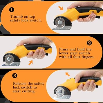 Scettar Cordless Electric Scissors, 4V 2000mAh Portable Cordless Electric Rotary Scissors Type-C with Blades, Storage Box Safety Lock & LED Light Max Cutting 1/4 for Cardboard Carpet Leather