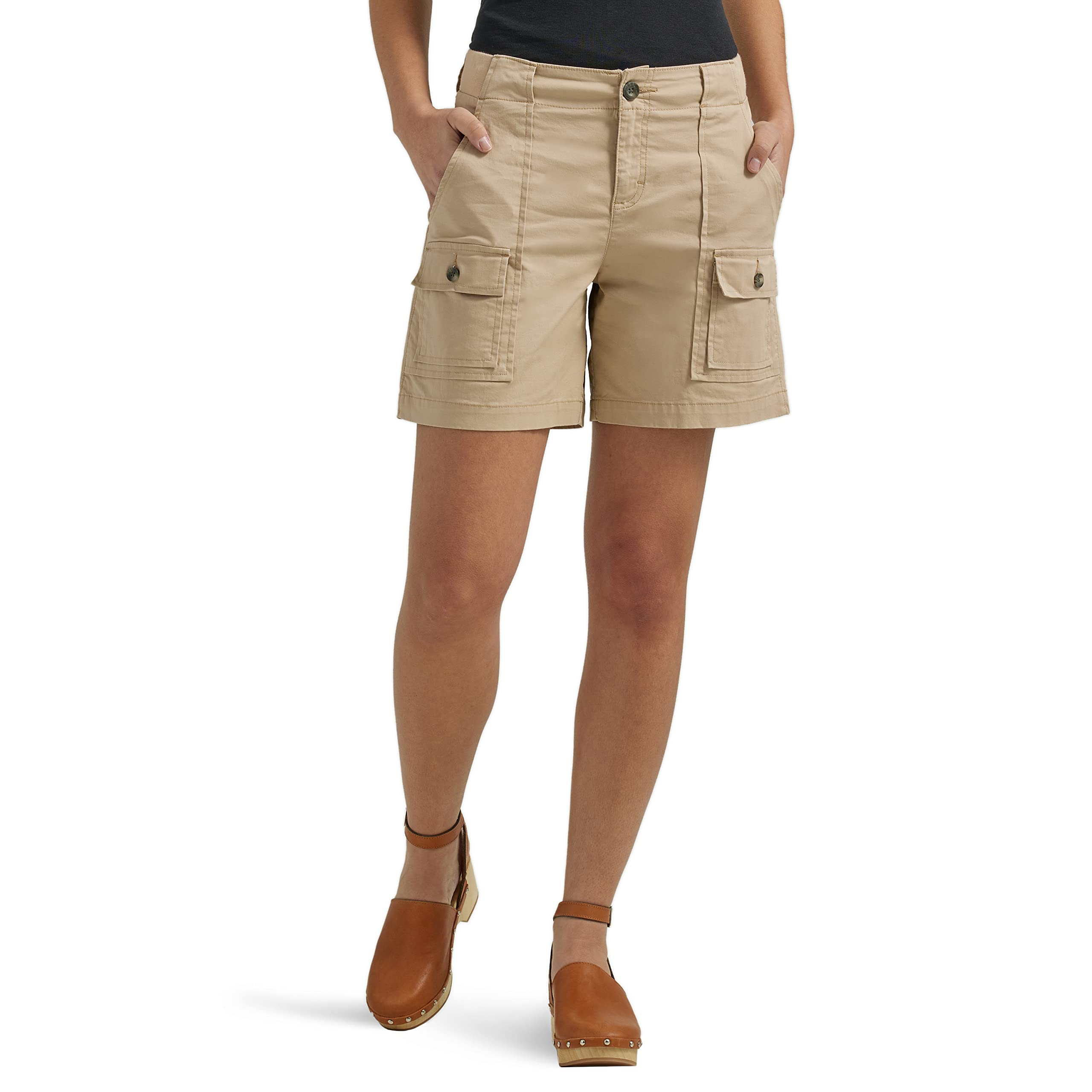 Lee Women's Flex-to-go Mid-Rise Relaxed Fit 6" Cargo Short | Amazon.com