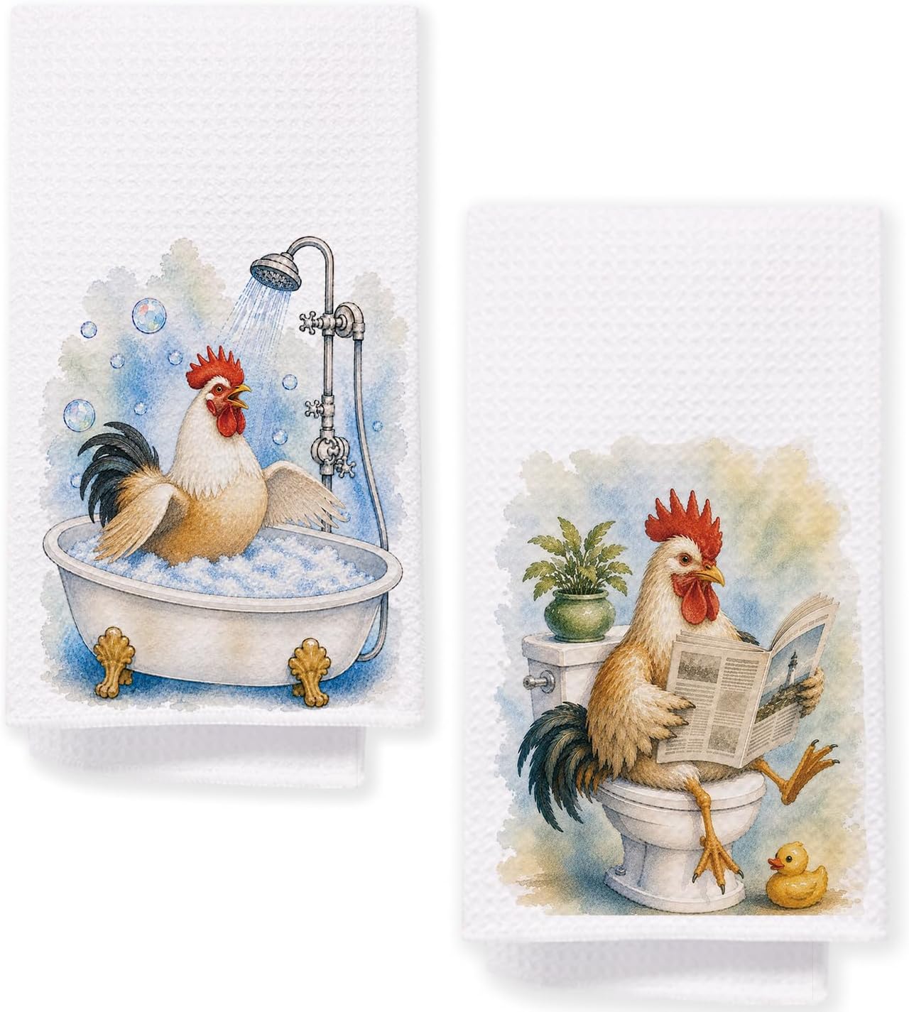 Chicken Decorative Hand Towels for Kids Bathroom 16x24 Set of 2