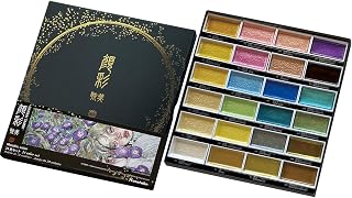 呉竹 絵具 顔彩耽美 メタリックカラー 24色セット MC20/24V/NW3