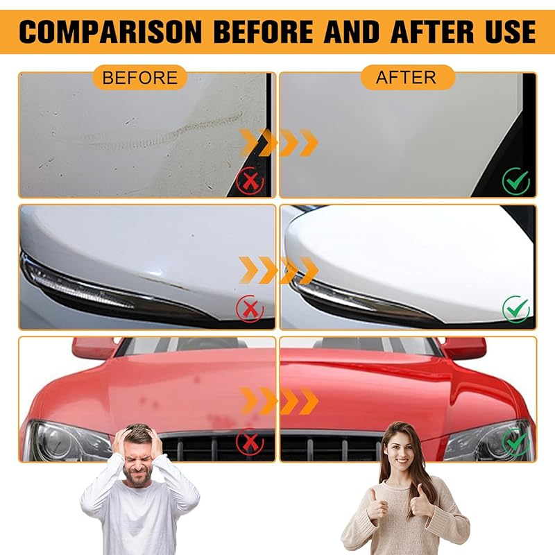 2Pcs Car Scratch Remover Wax, Universal Premium Polishing Compound for Deep Scratches, 2026 New Upgraded Car Paint Scratch Remover for Vehicles, 4 fl oz (120 ML), with Sponge and Cloth,White