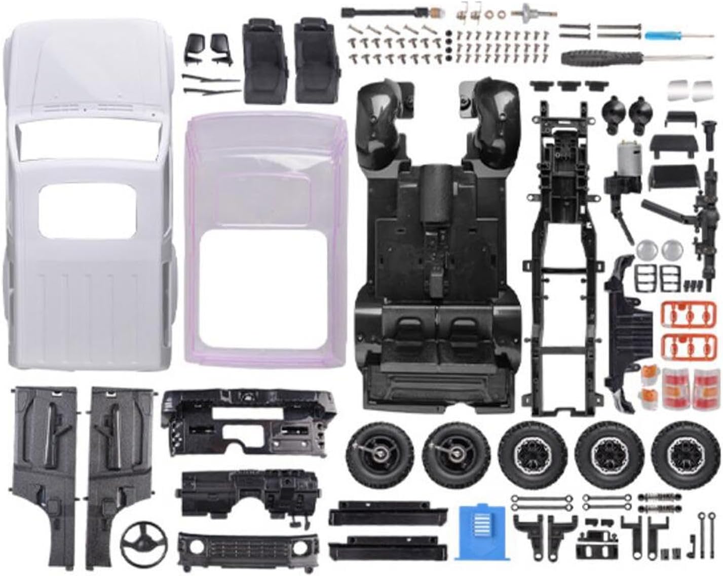 rockible 1/14 RC Crawler Car Kits Unassembled 280 Motor, Tyres, 195mm Wheelbase All Terrain