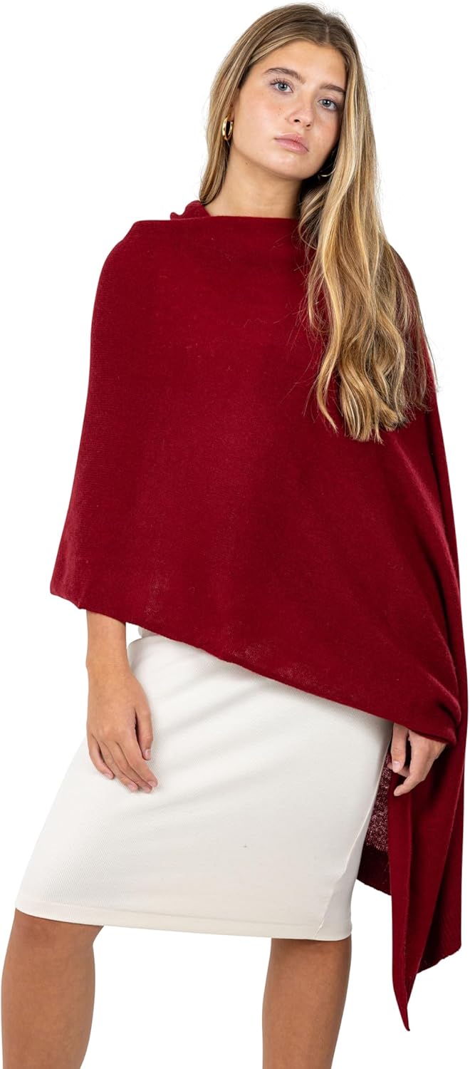 Velanio Cashmere Luxury Knitted Wrap Travel Shawl Scarf, Pashmina Stole, All-Season Scarf for Women Cashmere Wool Blend