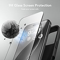 Vista 970 de GONEZ Funda de silicona para iPhone 15 Pro Max, compatible con Magsafe, protector de cámara + protector de pantalla, forro de microfibra suave Negro