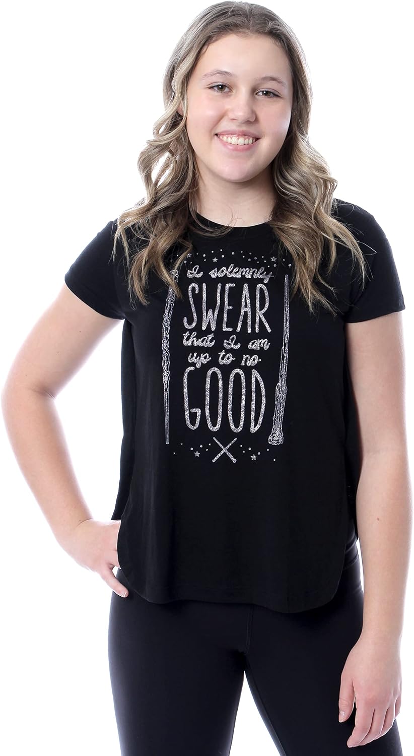 Harry Potter I Solemnly Swear Up to No Good Girls Glitter T-Shirt
