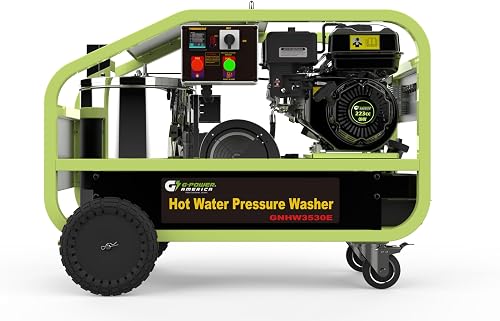 Green-Power America 3500 PSI 3 GPM Gas Hot Water Pressure Washer, Electric Start, Commercial Grade Portable Gasoline Engine, 49-State Compliant