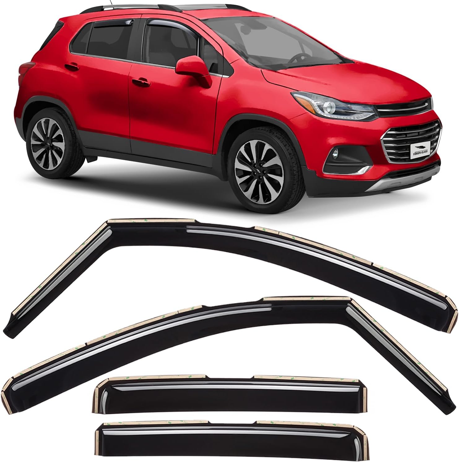 Voron Glass in-Channel Extra Durable Rain Guards for Ford Explorer 2011-2019, Window Deflectors, Vent Window Visors, 4 Pieces - 220116