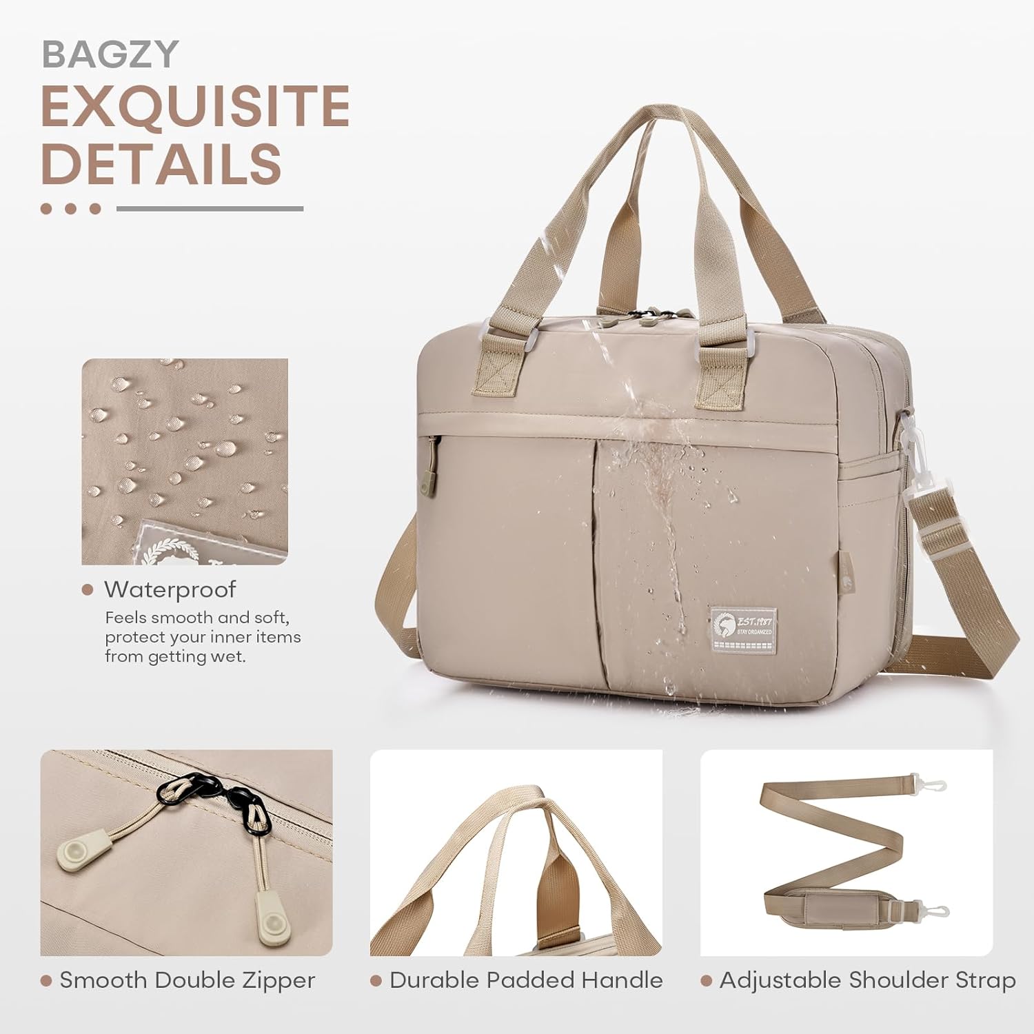 40x30x15cm Personal Item Travel Bag Expandable 40x30x25cm Gym Bag Lightweight Duffle Bag Mens Weekender Bags for Women with Wet Pocket for Overnight Hospital Carry on Bags for Airplanes Black - Image 5