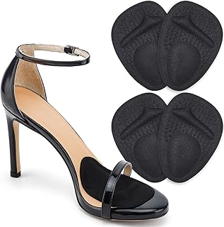 Ball of Foot Cushions, Metatarsal Pads Women, High Heels Non-Slip Comfort Pads, Shoe Support for Metatarsalgia Mortons Neuroma Pain Relief (2 Pairs,Black)