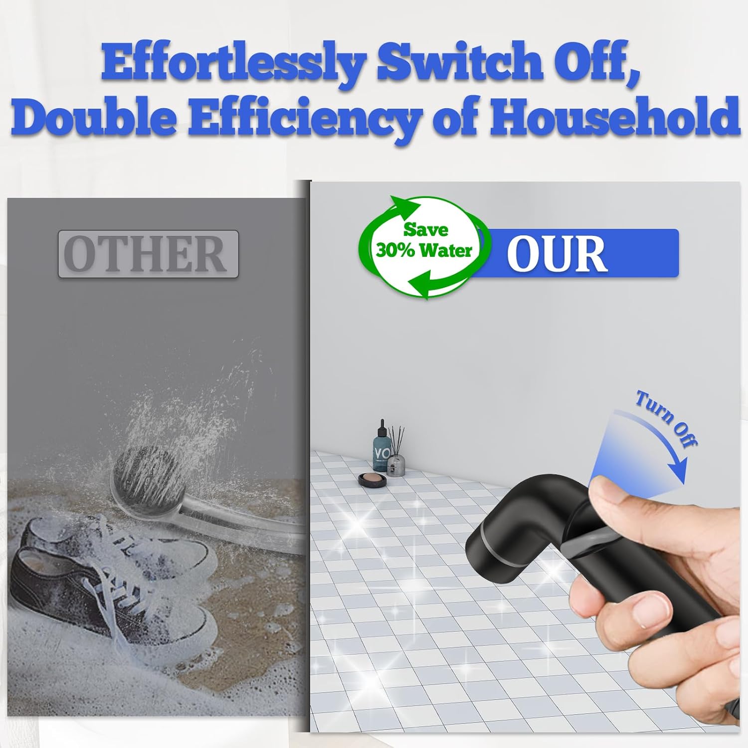 Dog Shower Attachment Metal, YDmeet Pet Shower Attachment for Fast and Clean Pet Bathing and Dog Washing, 83 Inch Hose and Shower Holder, Brass 3-Way Diverter, Adjustable Pet Shower Sprayer, Black