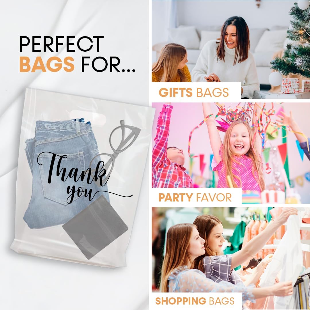 THANK YOU MERCHANDISE STORE BAGS, different sizes 9"x12", 12"x15", 15"x18" 1.25 Mil. PACKS of 100/200/500 Retail Product Bags I 100% Recyclable (100, Clear, 12x15") image 4