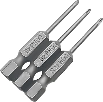 10Pcs 1/4 Inch Hex Shank PH00 Magnetic Phillips Screwdriver Bit Set Quick Release Cross Head Magnetic Screwdriver BitsCutter Head Diameter1.6mm