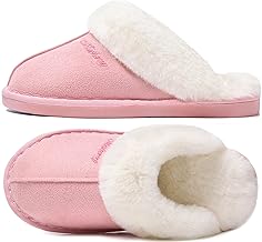Donpapa Slippers Women Men Winter Warm Plush with Memory Foam Faux Lambskin Slippers Fluffy Non-Slip Slippers Indoor Outdoor