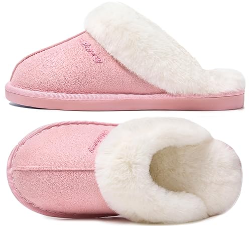 Donpapa Slippers Women Men With Memory Foam Fluffy Winter Ladies