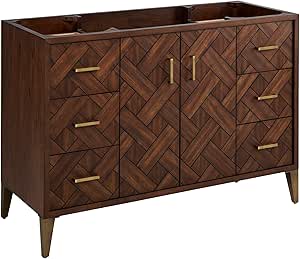 Signature Hardware 488969 Patzi 48" Single Free Standing Vanity Cabinet Only - Less Vanity Top - Chocolate Bark Brown