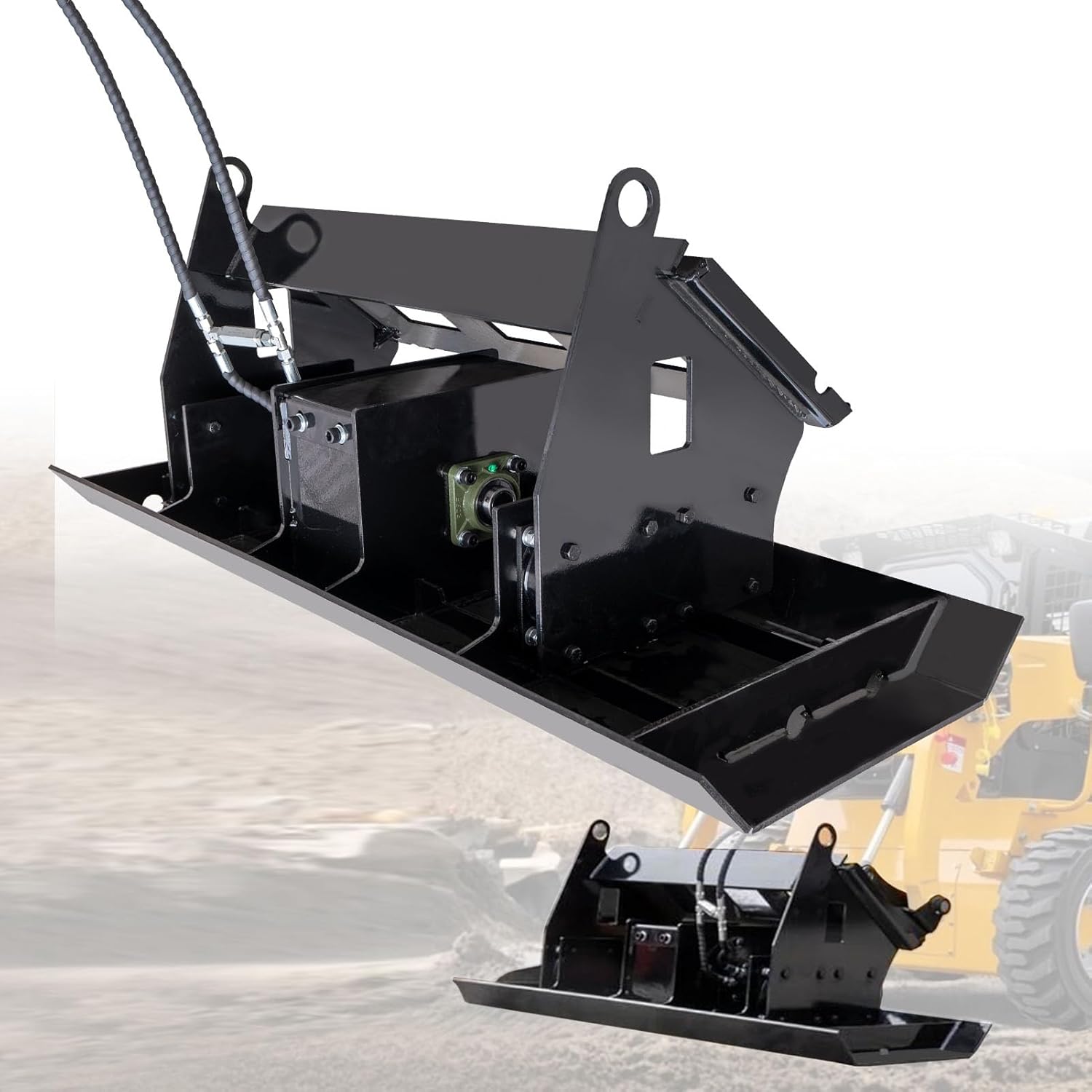 71"/1810mm Hydraulic Skid Steer Plate Compactor - Skid Steer Loader Attachment, Performance Compaction for Construction & Landscaping, Compatible with Bobcat and Most Skid Steer Loaders
