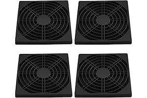 4 Pcs 120mm Black Plastic Square Cooling Fan Filter Cover