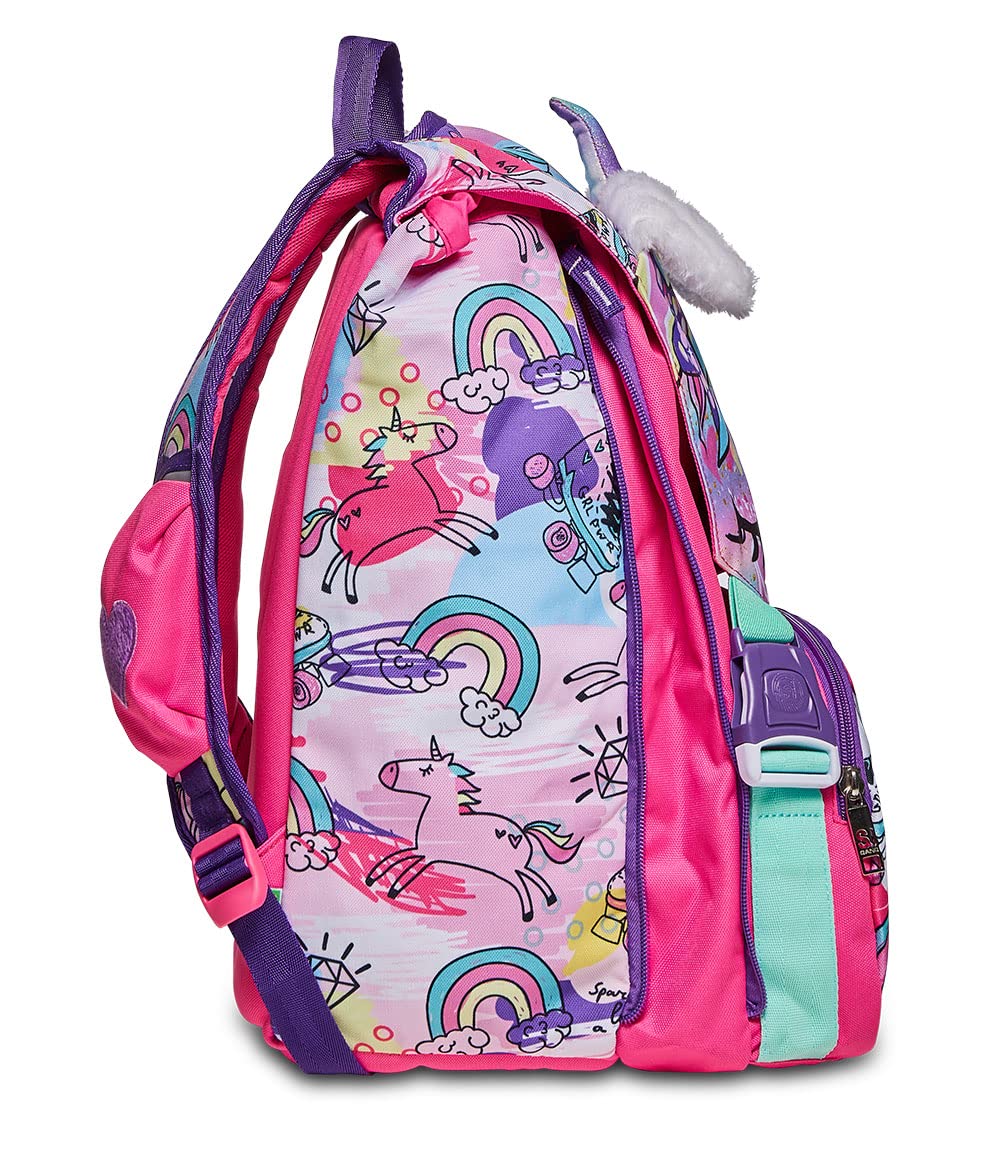 SJ GANG STYLE JAM GANG Zaino Estensibile, Rosa,Tasche Multifunzione, Orecchie Plushy, Per bambine e ragazze, Scuola e tempo libero