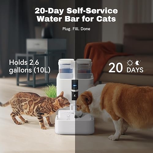 Miniatura 9 de Fuente automática de agua para gatos de 10 L338 onzas, autolenado y limpieza, dispensador de agua para mascotas con sistema de filtro para perros,