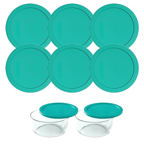 Miniatura 19 de Wood Grip - Tapas para recipientes redondos de vidrio Pyrex y Anchor - Tapas para recipientes de vidrio Pyrex - Tapas de repuesto (azul, 4 tazas,