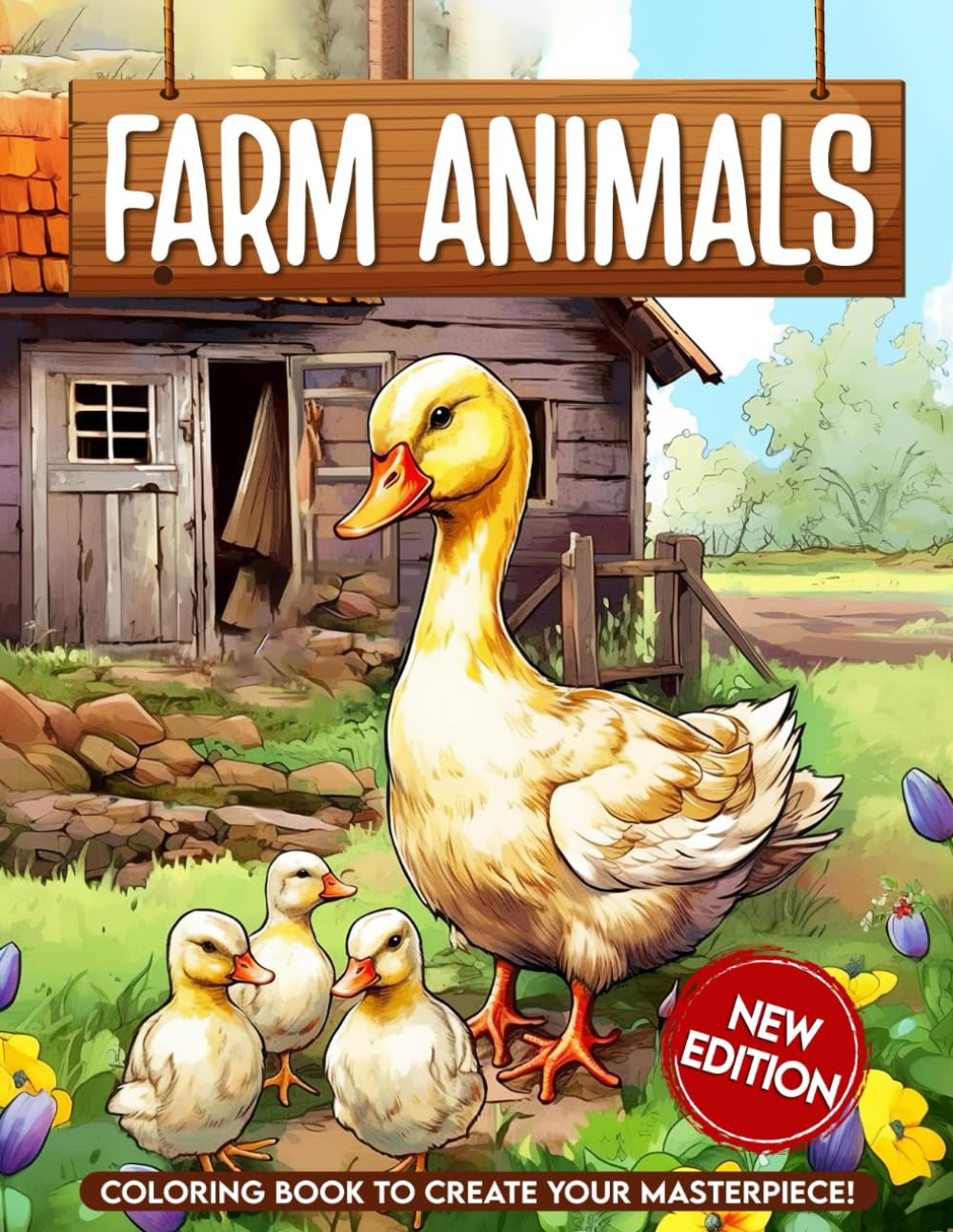 Farm Animals: Coloring Book For Kids, Teens, Adults, With Farm Animals Relaxing Fun And Anxiety Relief