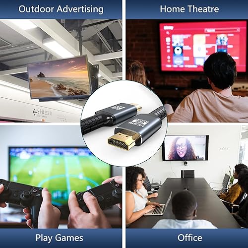 Miniatura 7 de Cable HDMI 2.1 de 8K de 25 pies, 48 Gbps de ultra alta velocidad para juegos trenzados, compatible con 8K 60HZ4K 120Hz, eARC, HDR dinámico, HDCP