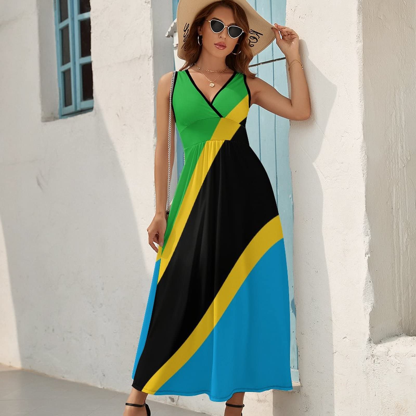 Amazon.com: Calculay Women's Dresses,Tanzania Flag Girls Long Dresses  Summer Suits Skirt Dress : Clothing, Shoes & Jewelry
