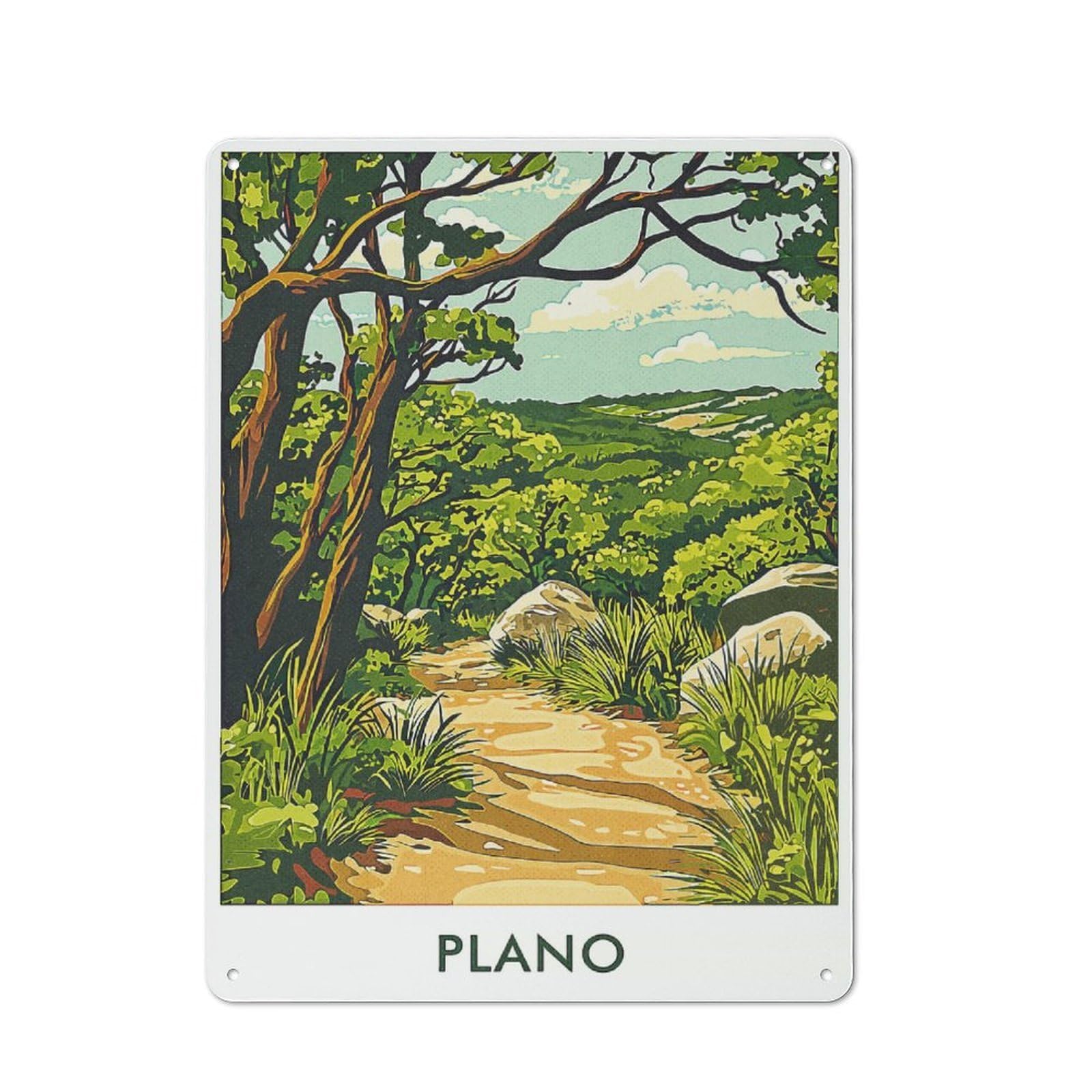 Junmoney Style-8 Metal Wall Sign 40X30cm Featuring Plano Landscape For Workshop Wall, For Room Styling Across Workshops And Hobby Rooms