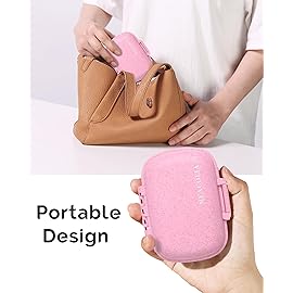 8 Compartments Travel Pill Organizer, Daily Pill Case Small Pill Box for Pocket Purse, Portable Pill Container Medicine Vitamin Organizer (Pink)