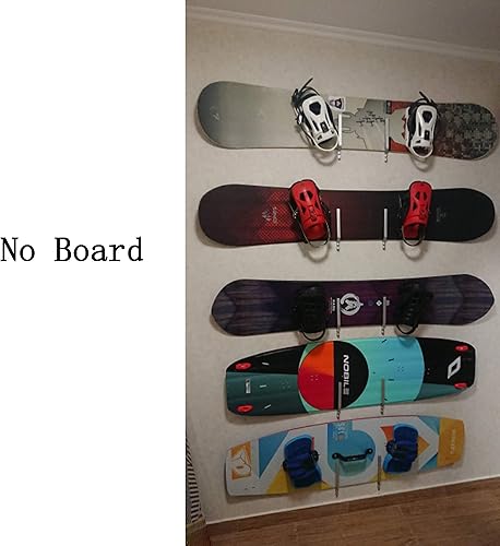 Miniatura 4 de YYST Soporte de pared para almacenamiento de snowboard, soporte de pared, incluye herramientas para 2 tablas