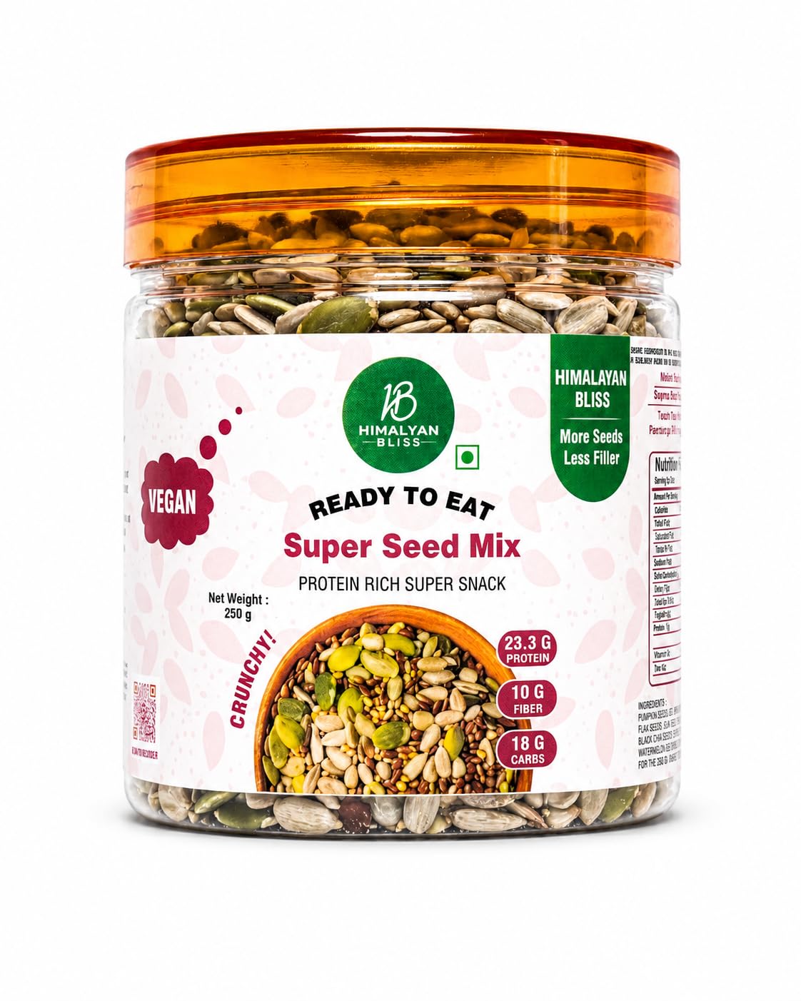 Himalayan Bliss Ready-to-Eat Super Seed Mix – Vegan, Protein-Rich Crunchy Snack with Pumpkin & Sunflower Seeds, High Fiber Nutrition-image-24
