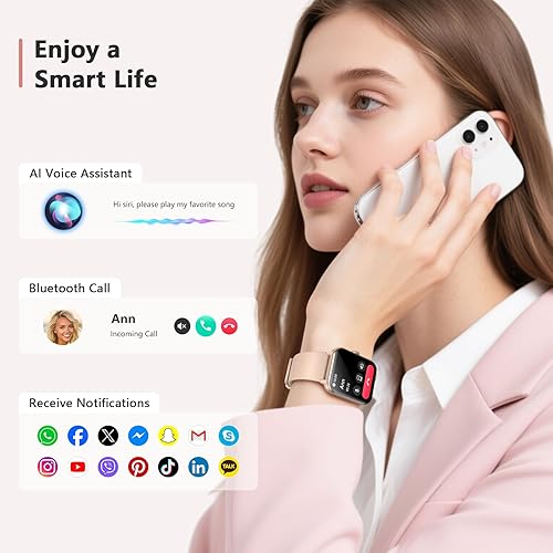 Miniatura 5 de Blackview 2025 Fitness Tracker (AnswerMake Calls), Smart Watch for Men and Women with Heart RateSpO2Sleep Monitor2 Straps, 100+ Sports Modes, IP68