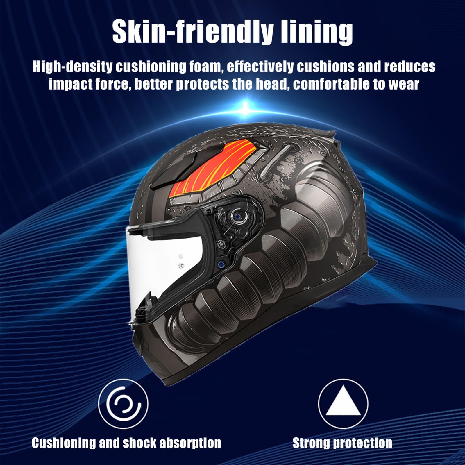 Integralny Kask Motocyklowy, Kask Motocrossowy Z Wizjerem Słonecznym Dla Mężczyzn I Kobiet, Homologowany Kask Skuter ECE 22.06, Integralny Kask Ochronny Przeciwuderzeniowy