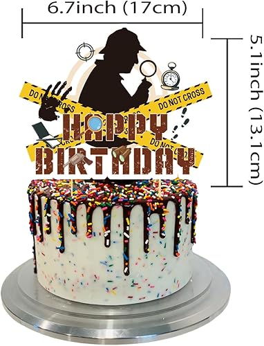 Miniatura 3 de 25 piezas de decoración para tartas de detective, decoraciones para tartas de detectives, decoraciones de fiesta de detective, suministros de fiesta