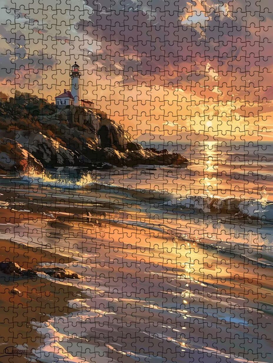 Puzzle 2000 Teile, Meer Leuchtturm Puzzle Erwachsene 2000, Klassische Puzzles, Puzzlespiele für Die Ganze Familie, Mit Schöner Verpackung, Dekoration Puzzles und Geschenke FNKL3-234
