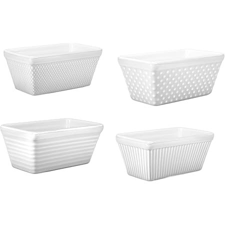 BIA Cordon Bleu 5.75" x 3.25" x 2.5" Mini Loaf Pan, Set of 4, White