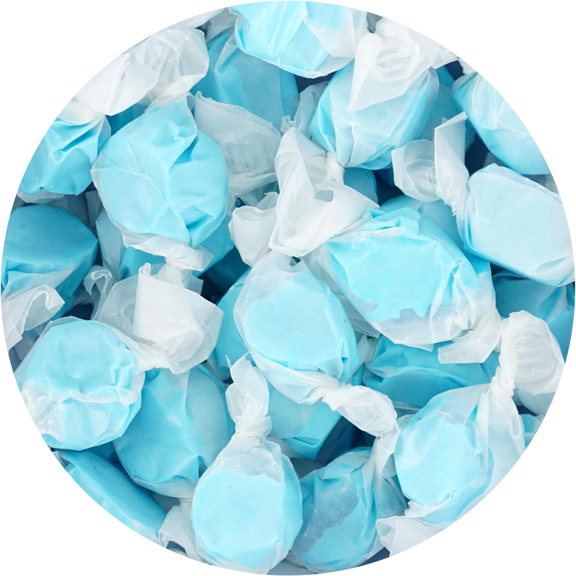 Blue Raspberry Salt Water Taffy, 1 Pound Bulk Bag, Blue Taffy, Individually Wrapped Blue Candy
